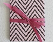 Pink and Black Striped Mini Accordion Book or Card by PrairiePeasant