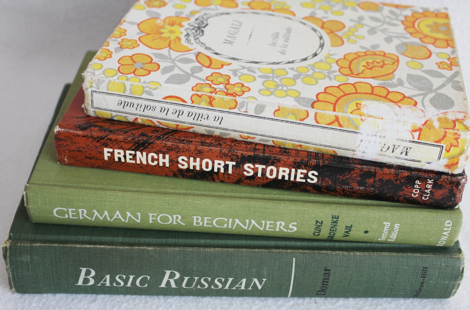 Choose your Rebound Journal // Spanish French German Russian Language Books // Recycled Vintage Book by PrairiePeasant