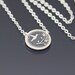 Tiny Flower and Hummingbird Necklace - Etched Sterling Silver