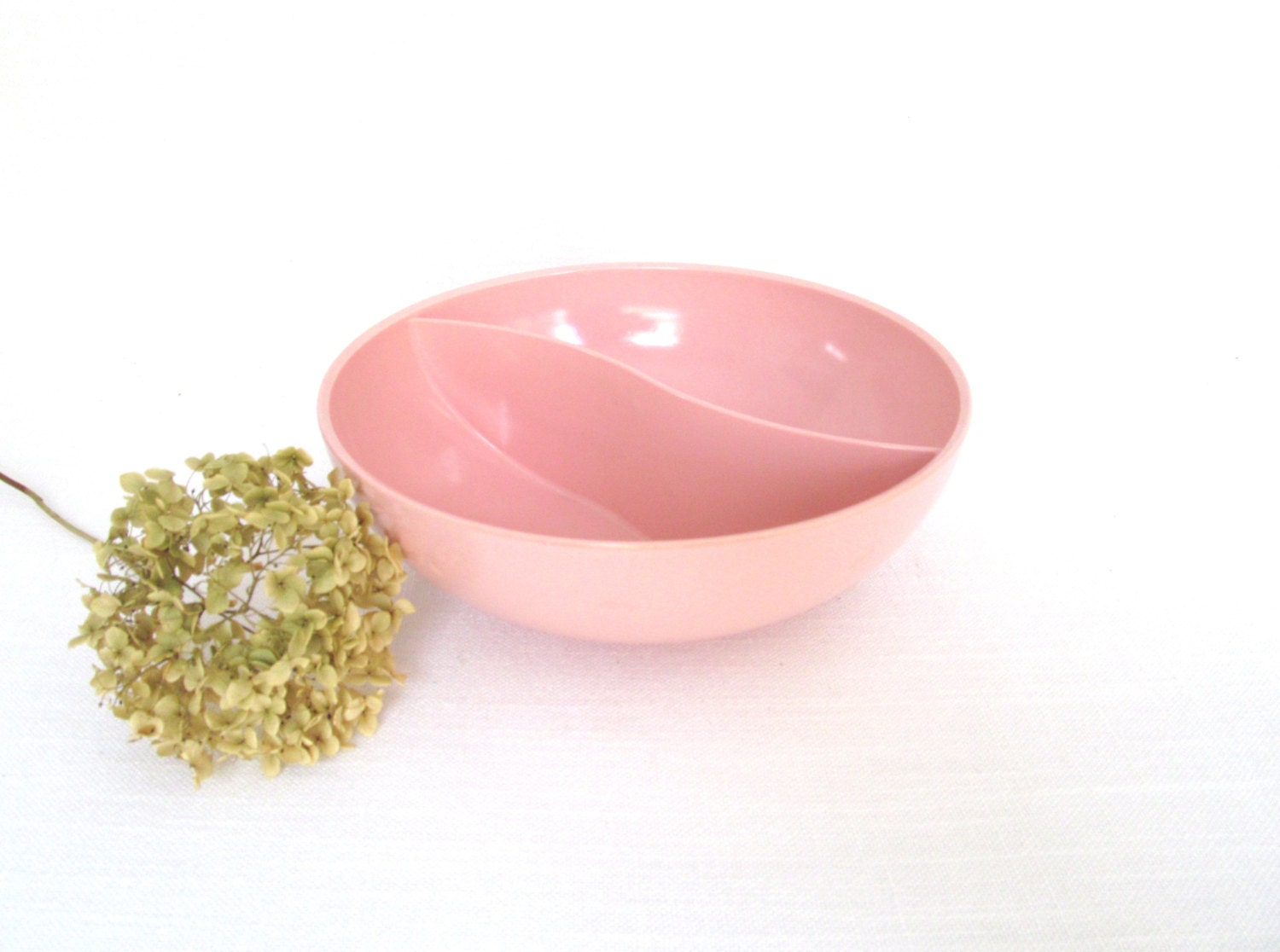 Vintage Pink Melmac Divided Bowl