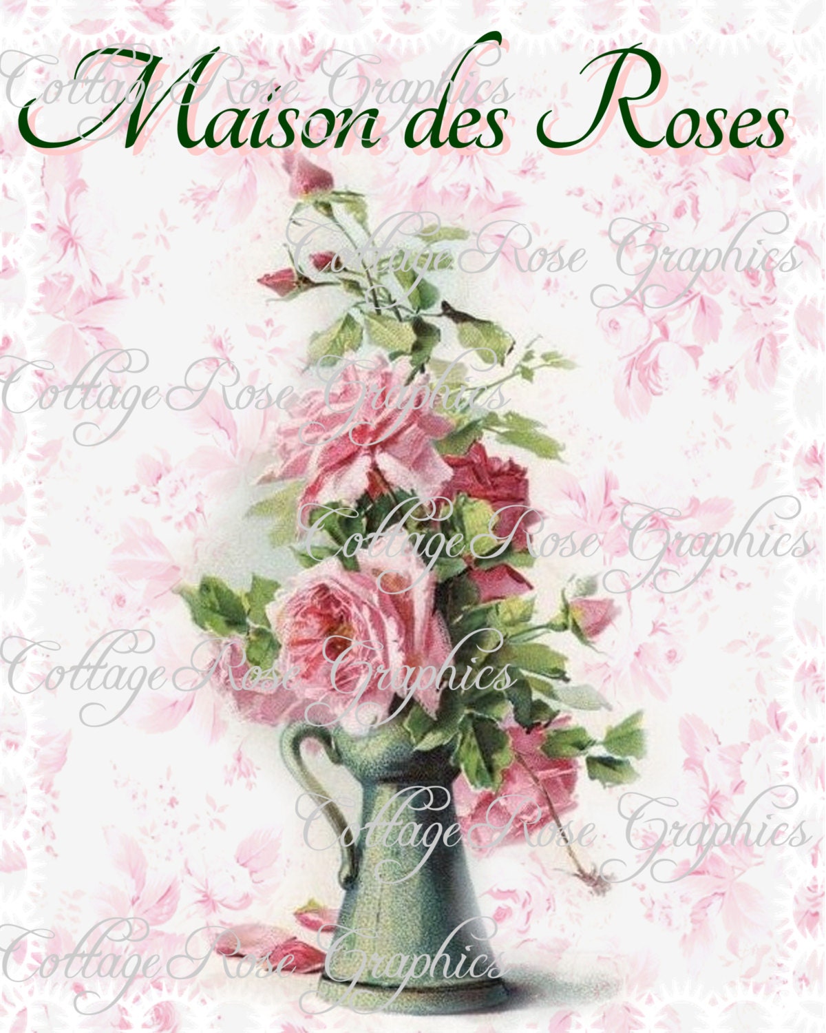 Large digital download House of Roses Paris French pink Masion des roses image BUY 3 get one FREE