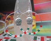 Cinco De Mayo Sugar Skull Hoop Earrings