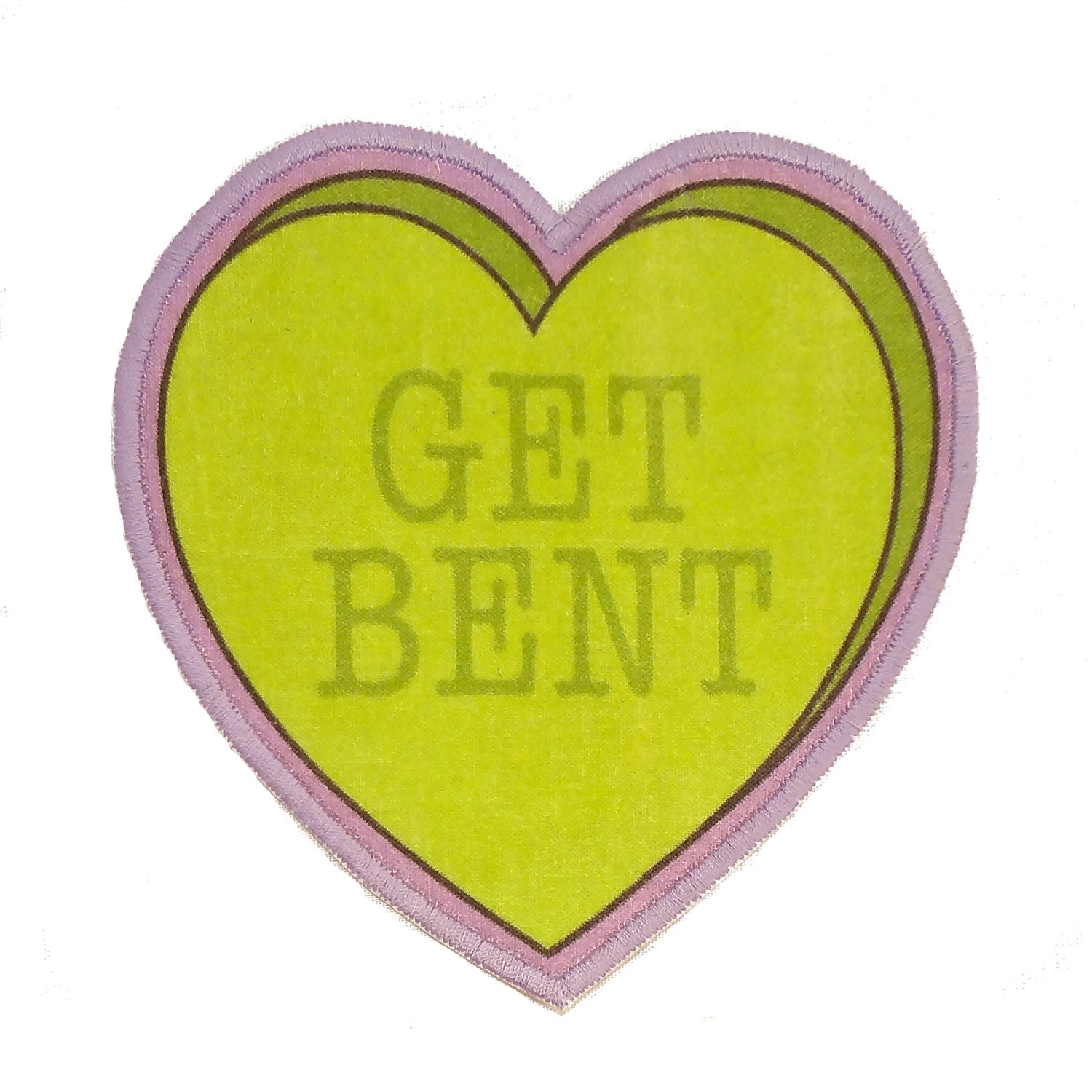 Get Bent Insultation Heart Iron On Patch