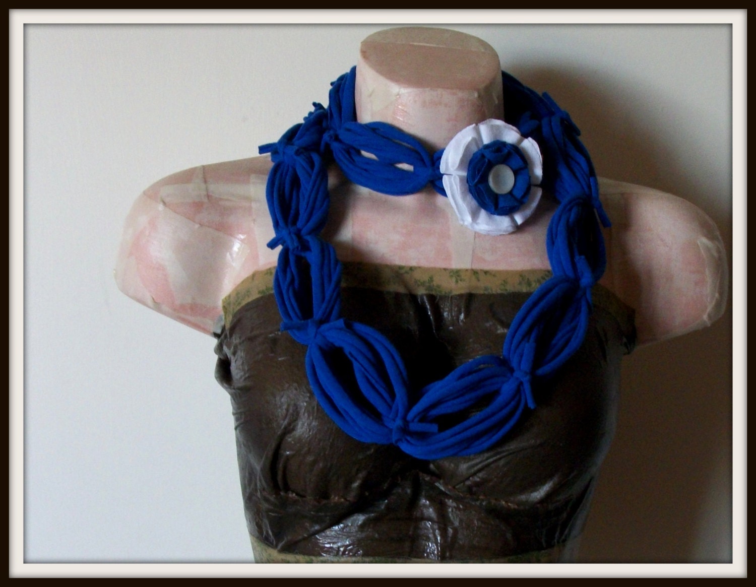 All Wrapped Up Blue Infinity Jersey Scarf