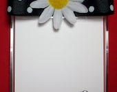 Personalized Monogrammed Acrylic Memo Holder Ribbon Flower Stationery Notes