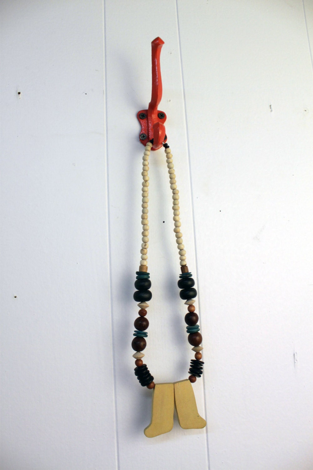 1980s Wooden Statement Necklace