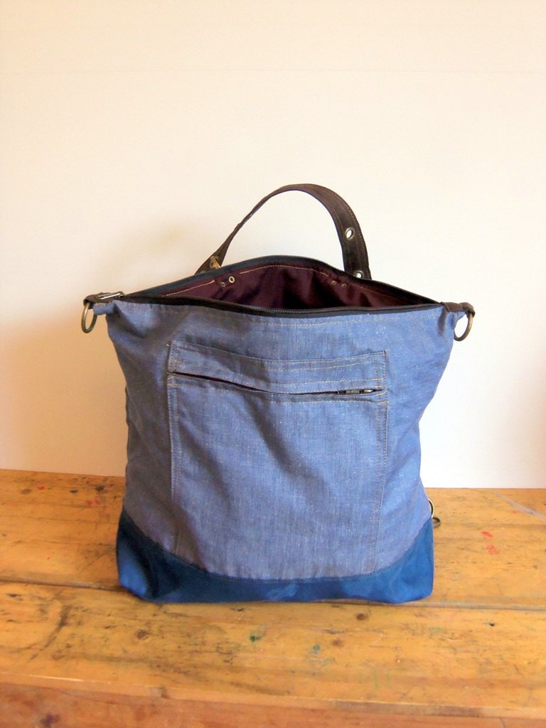 Denim chic bag - all in one -  handbag / sholder bag / cross body / backpack