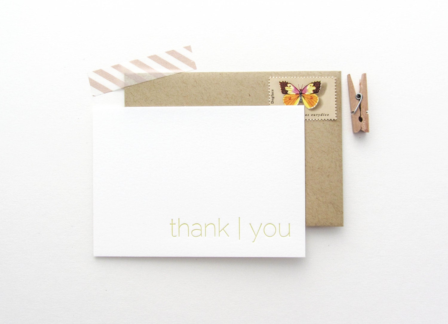 Letterpress 'Thank You'  Simple Note Cards