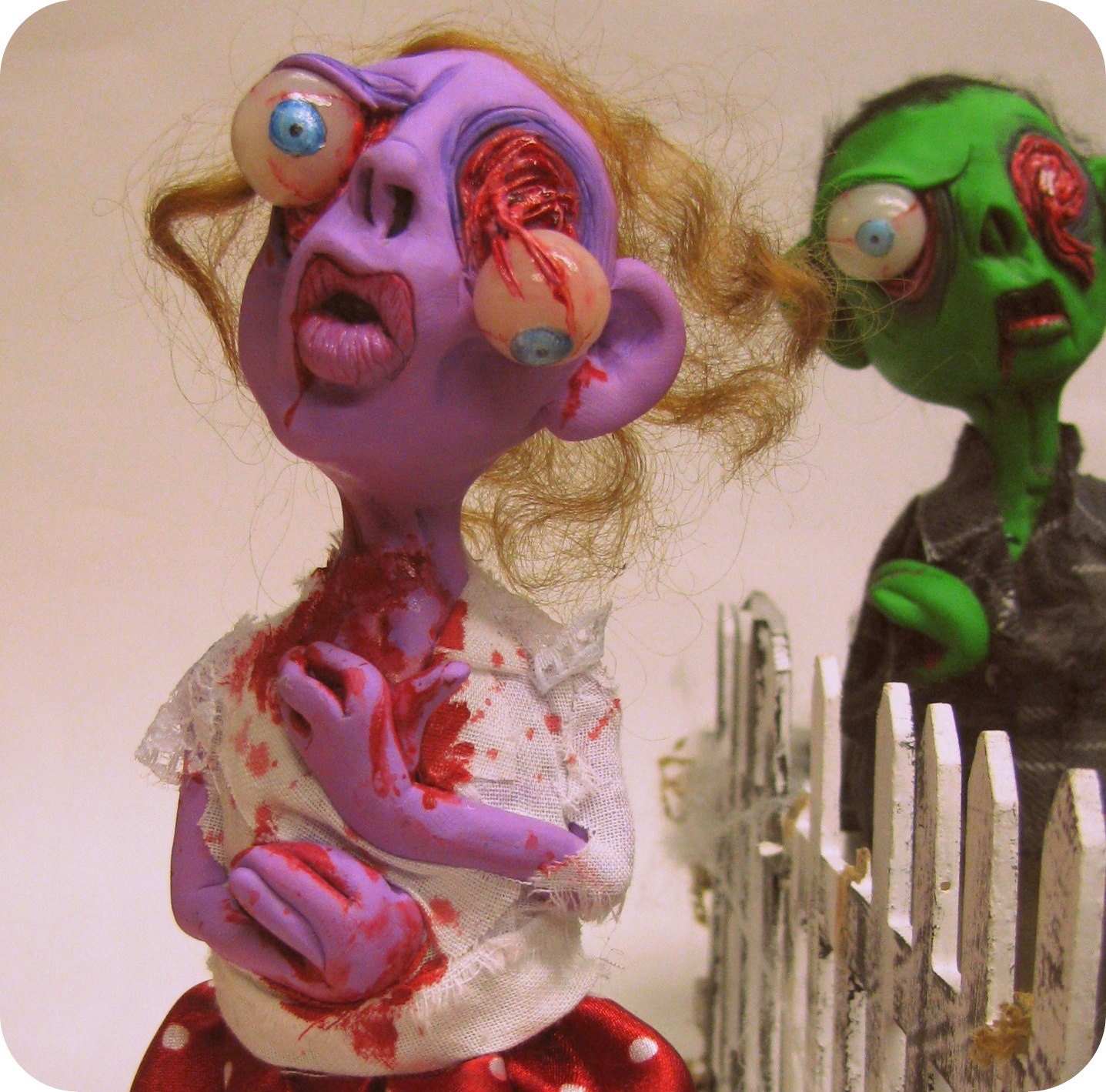 lowbrow one of a kind sculpture ooak walking dead zombie Art doll