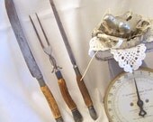 Antique 1878 3Pc. Silver Plate Antler Handle  Cutlery Set