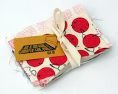 Hand Printed Fabric Scraps, Warm colours - Reds, oranges, pinks, browns, yellows