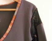 L upcycled top long sleeved in dusty mauve - large