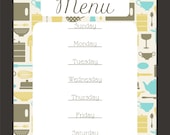 Kitchen Utensil Menu Print- PDF