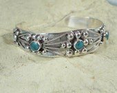 Sterling Mexico Turquoise Cuff Bracelet