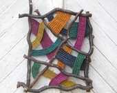 Contemporary Woven Wall Sculpture "Prism"  OOAK