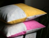 Color Block Pillow / Hand Dyed