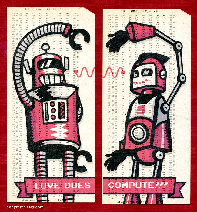 Love DOES compute - Robots in Love punch card valentines