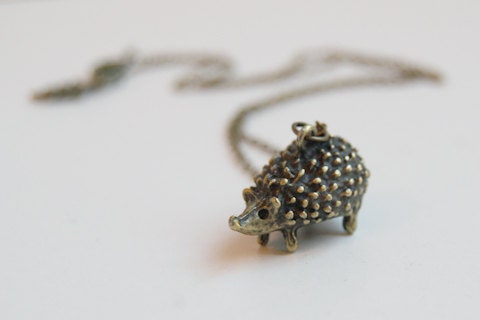Large Brass Hedgehog Necklace