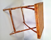 vintage rattan bamboo folding side end table