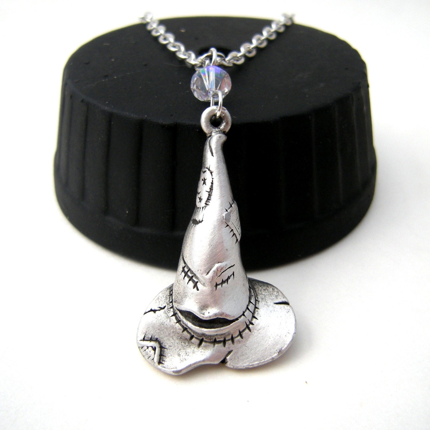 Harry Potter Sorting Hat Silver Geek Necklace, Wizard Costume, Cosplay, Hogwarts Jewelry Accessory