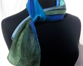 Joyflower Earthsong Hand Painted Silk Satin Stripe Scarf