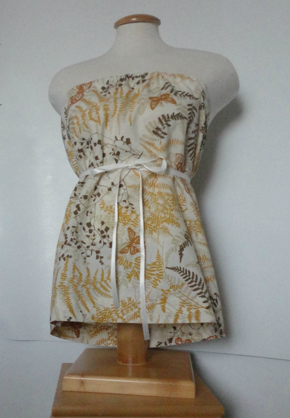 Womens Summer Fashion. Tube Top. Upcycled Clothing Women. Eco Friendly. Butterflies. Romantic.