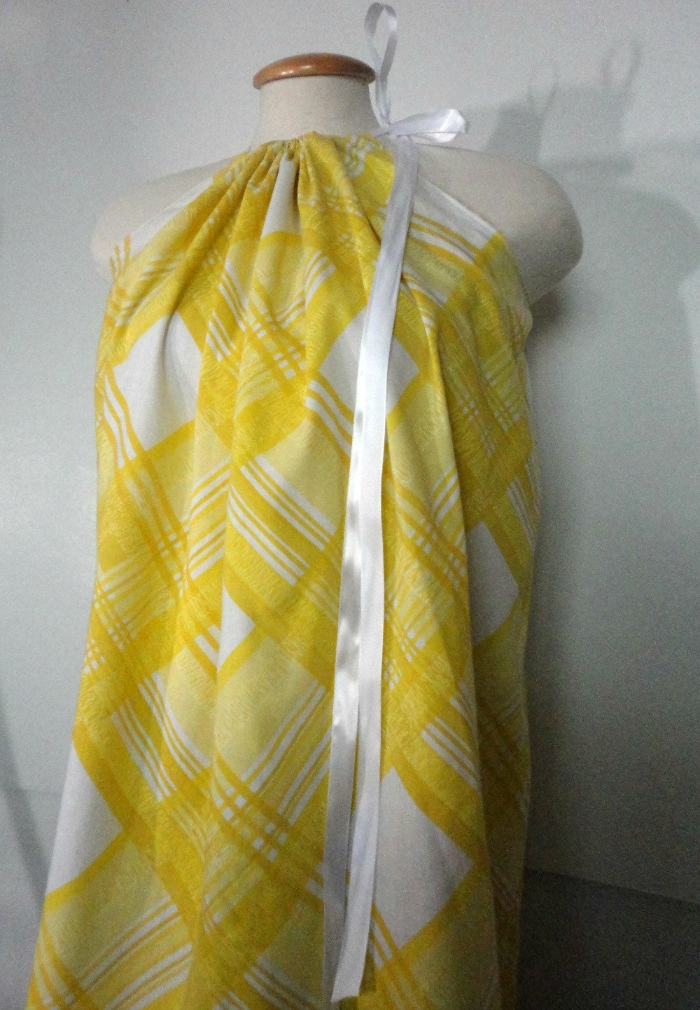 Bright Yellow Dress. Womens Halter Dress. Womens Pillowcase Dress. Beach. Eco Friendly. Eco Fashion. Boho Dress. Yellow Dress. Summer Dress.