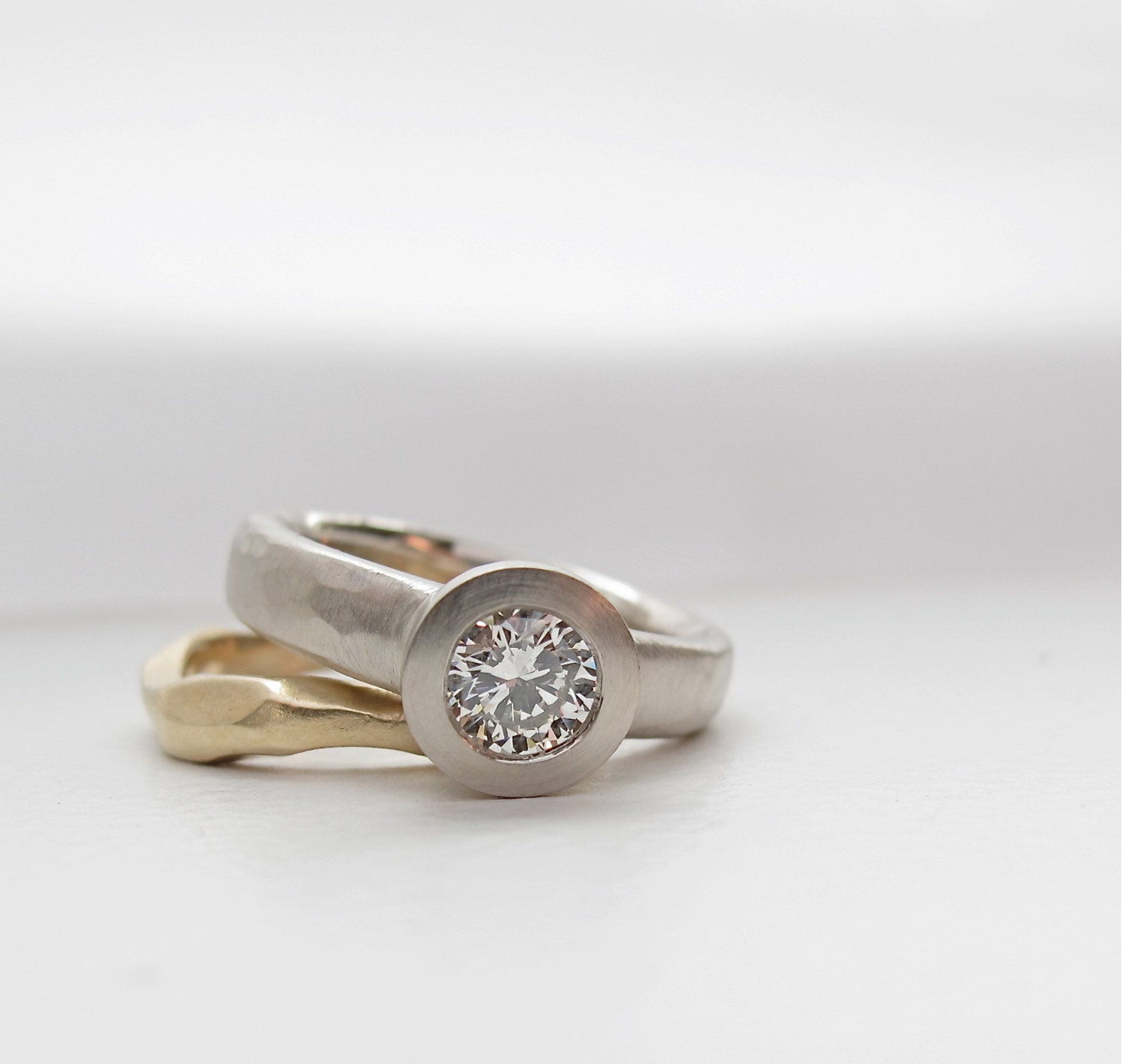 Rough Seas diamond and white gold engagement ring