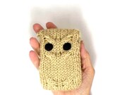 iPhone 4 iPhone 5 case iPod Touch Cover Android Phone Case Blackberry Case Knit Owl Droid Case Smartphone Cover Beige