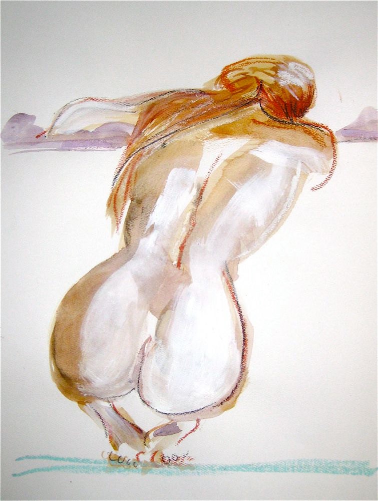 Nude 1199 original watercolor painting by Gretchen Kelly