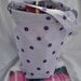 Knitting bag, sock knitters bag, zipper notions pouch, pockets, drawstring, crochet tote, lavender and white check with dots