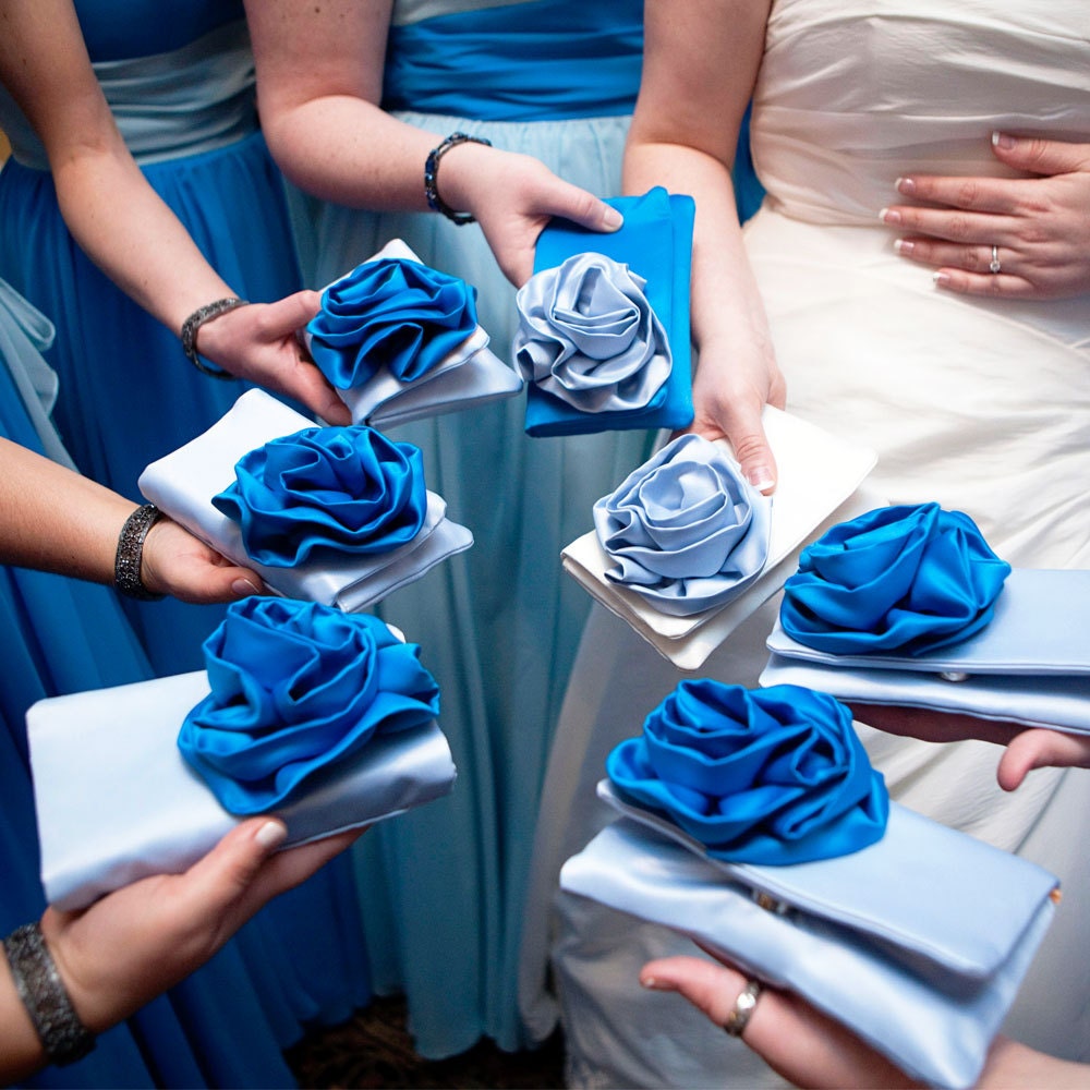 Bridesmaid clutches and gifts custom made in your wedding colors