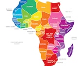 Bright Map of Africa - Large