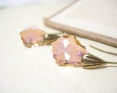 Purple haze earrings brass swarovski baroque crystals
