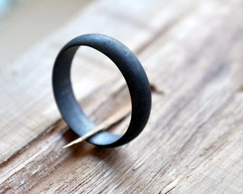 Black-Grey Wedding Band. Men's Oxidised Ring. Modern Contemporary Simple Sleek Elegant Design. Sterling Silver. Jewellery. Jewelry.