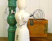 Shabby Chic Resin Mannequin with wire arms and crown - great for shop display, weddings