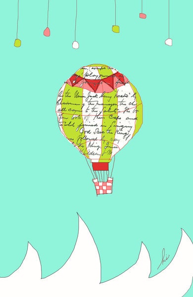 Hot Air Balloon: 8x10 inch Artist Print