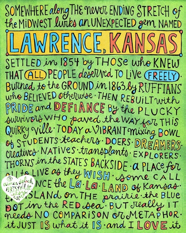 Lawrence, Kansas (8x10 doodle print)