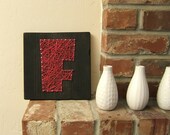 Modern String Art Wooden Tablet - Chunk Pink F on Ebony Stain (Made to Order)
