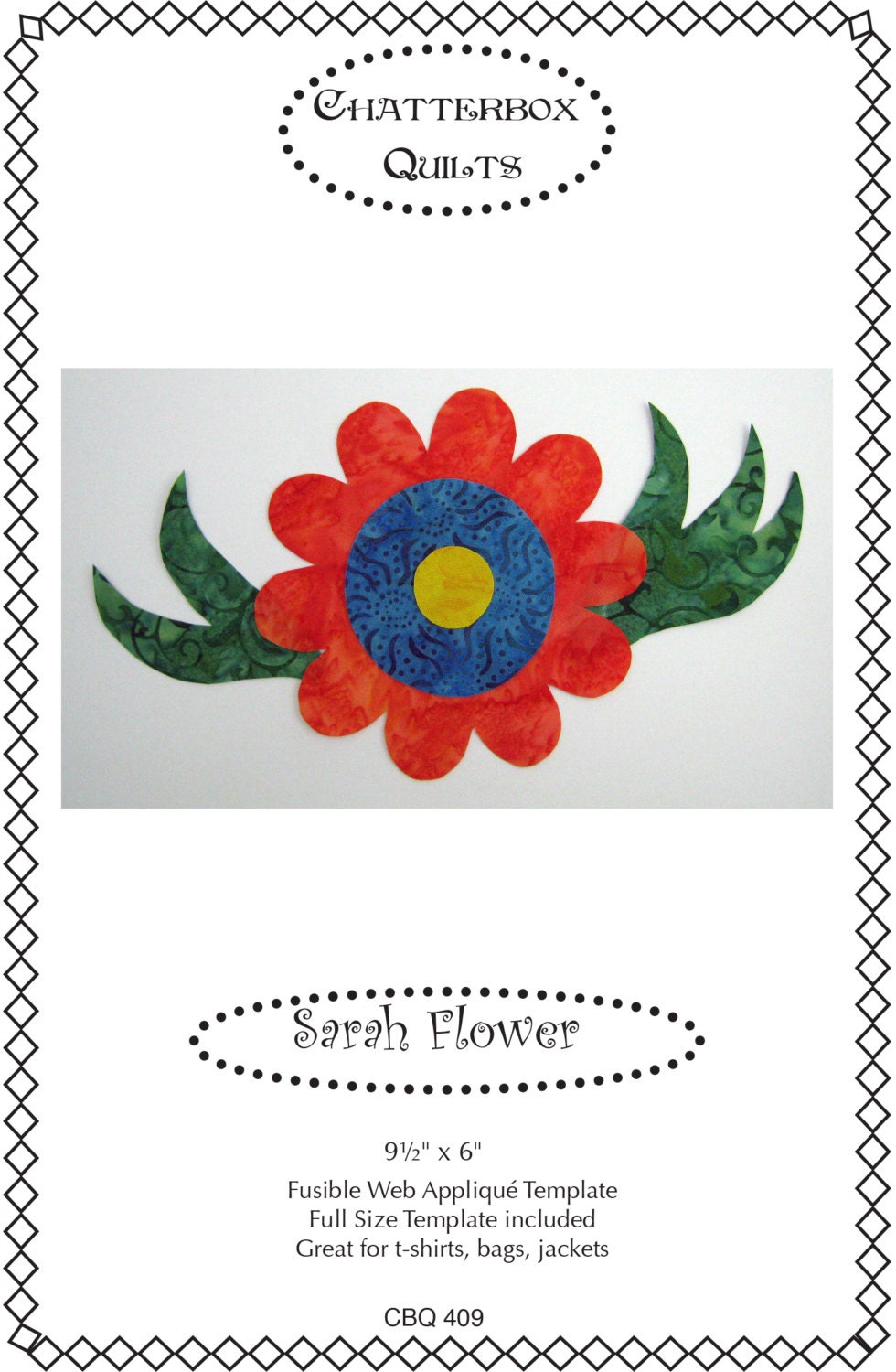 Applique Template in Downloadable Format - Sarah Flower