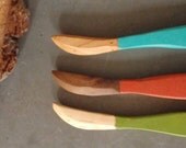 urban prairie bright /hand-carved wood knives (set of 3) rustic home and table / mother's day/picnic/ serving /kitchen gift