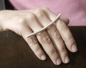 bar ring, sterling silver, cocktail ring, 2 finger ring, line, simple ring, minimalist, contemporary