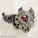 Everlasting Love - Volcano Swarovski and Silver Heart Filigree Bracelet