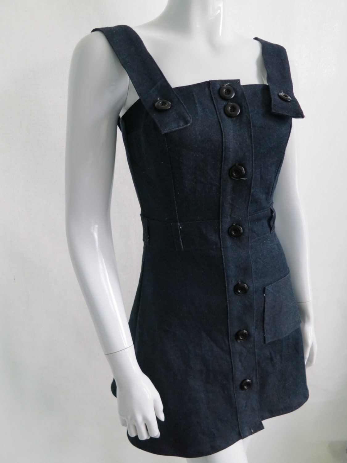 Cotton denim mini dress