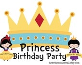 9 Files-Princess and Villains Birthday Party Printables-Banner, Thank you/Happy Birthday Circles, Nugget Wraps, Flags & More