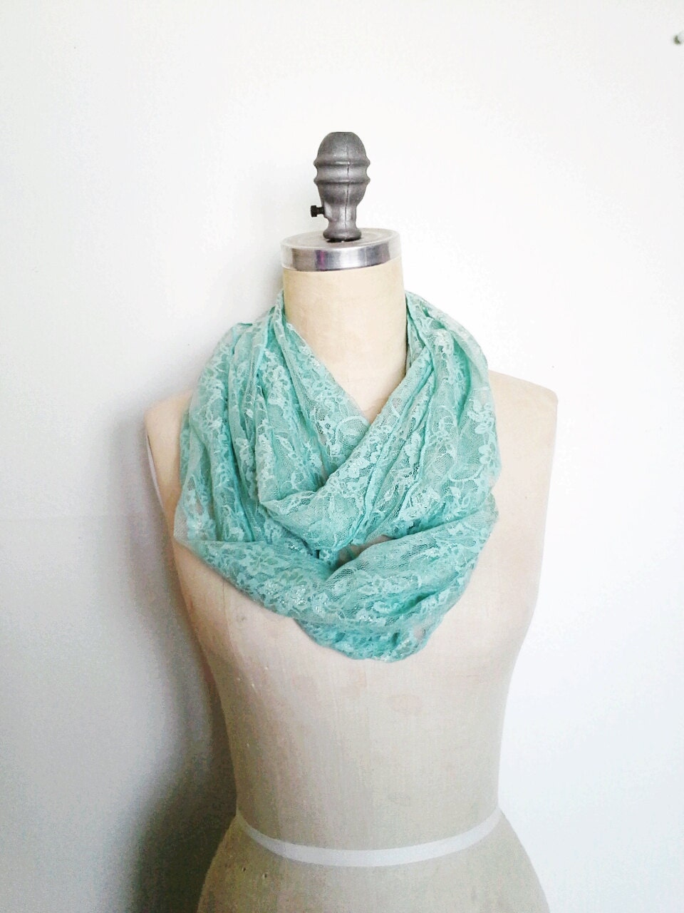Mint Lace Infinity Scarf