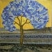 Art Quilt - "Even Trees Get the Blues" - 48 x 48 inches