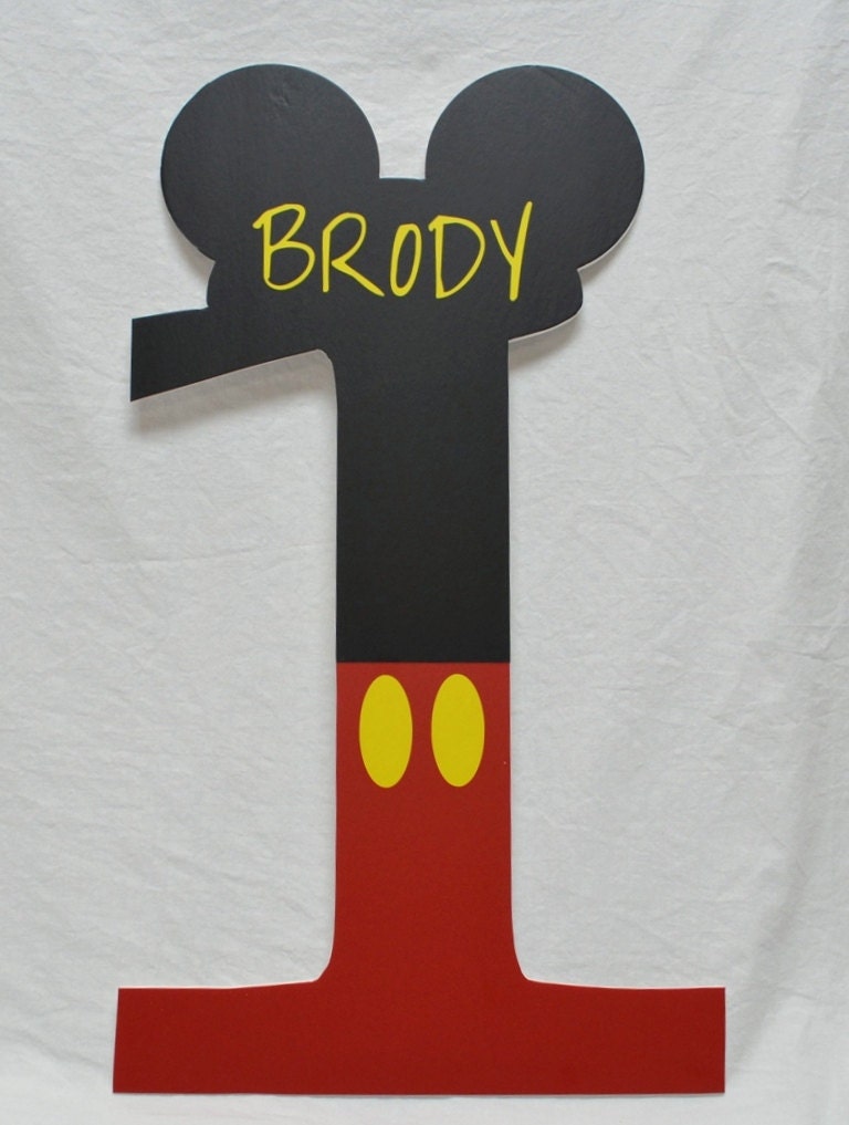 Mickey Mouse - Personalized Number Birthday Sign - Great for Photo Prop or Decoration
