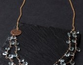 Asymmetrical Aquamarine Briolette Necklace in Gold