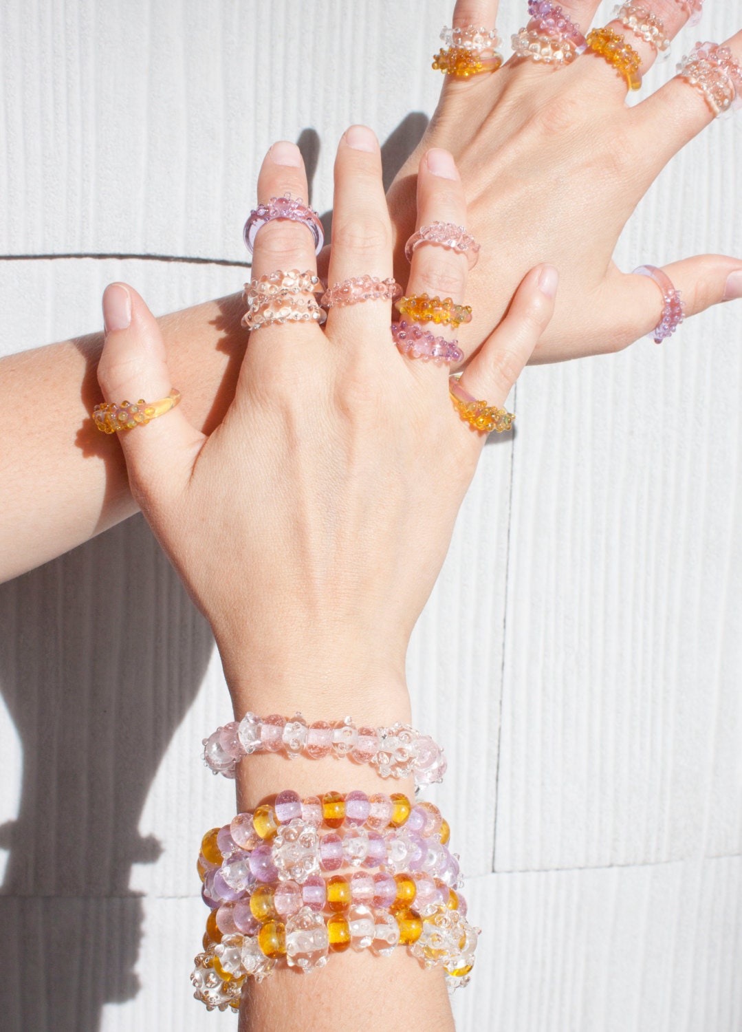 Glass Dot Rings